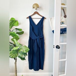 Navy Loft Jumpsuit with Tie